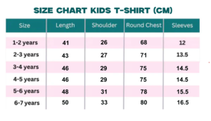 T-shirt Size Chart