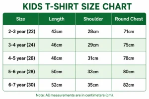 T-shirt Size Chart
